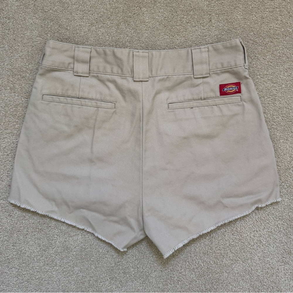 Dickies Women's Tan Frayed-Hem Work Shorts